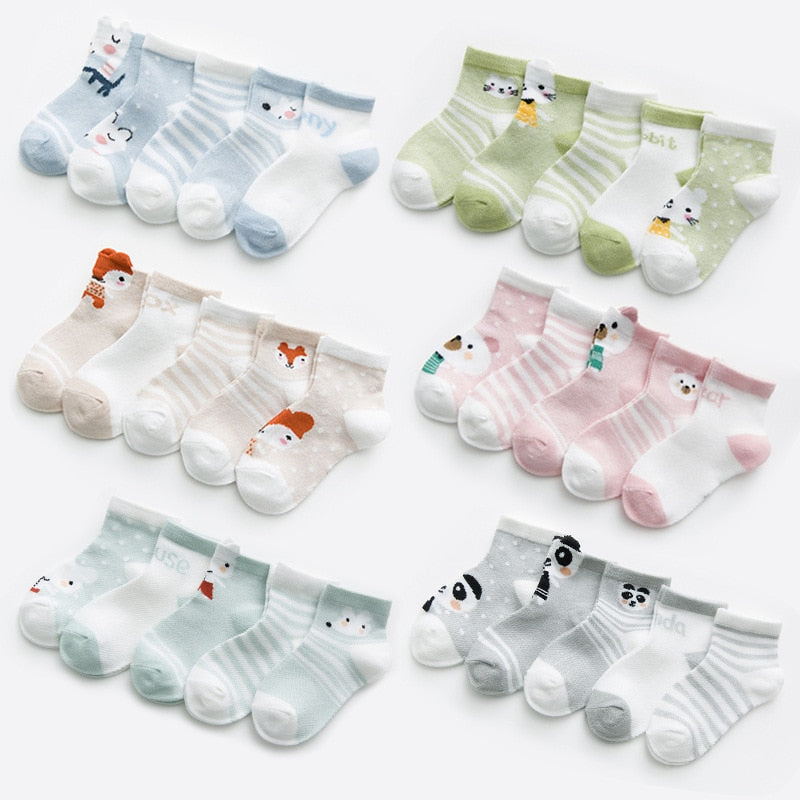 5Pairs  0-2Years Infant Baby Socks