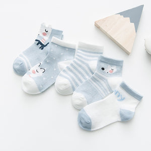 5Pairs  0-2Years Infant Baby Socks