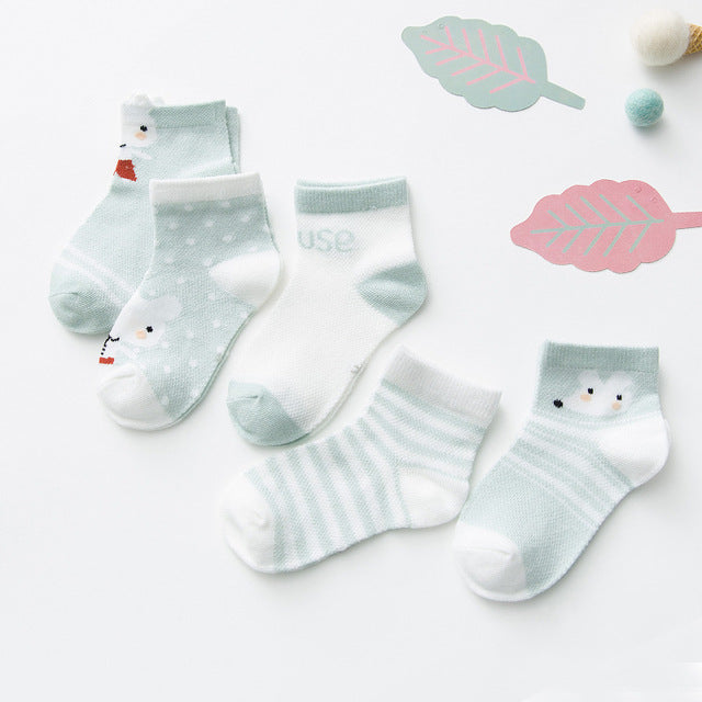 5Pairs  0-2Years Infant Baby Socks