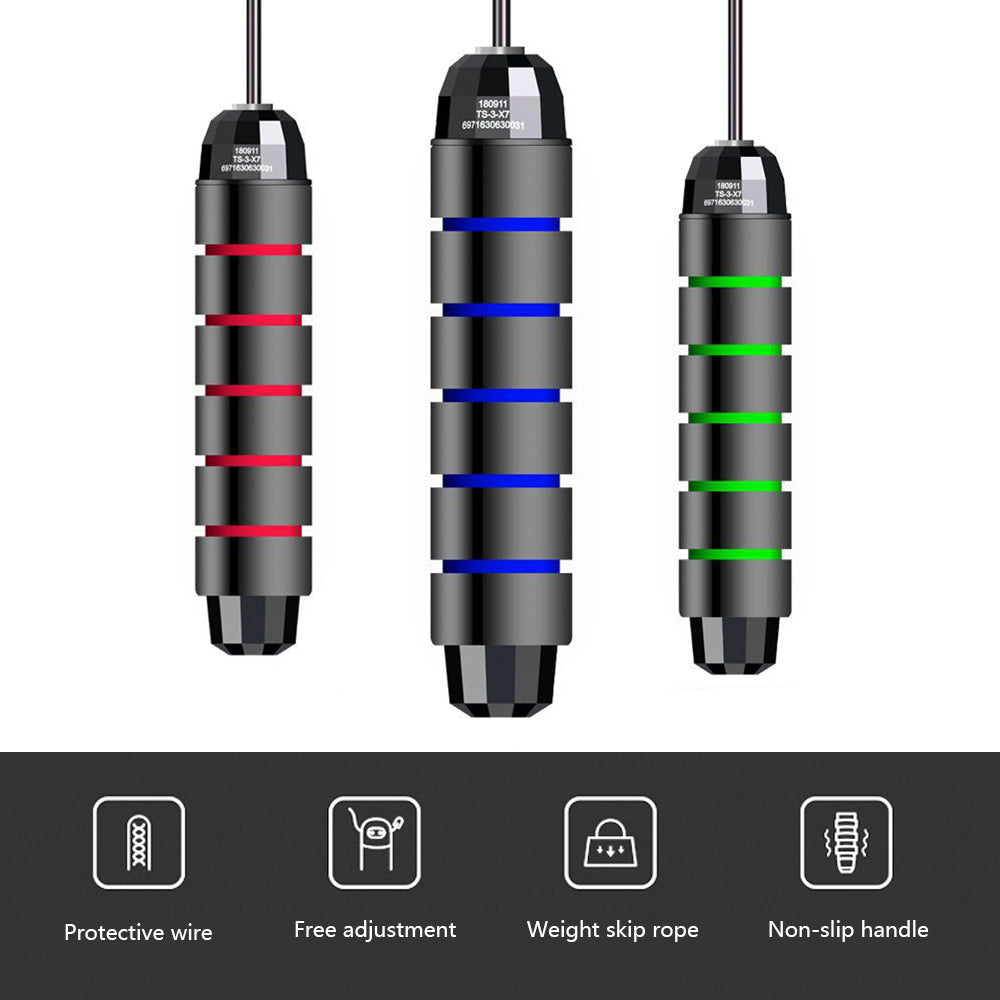 Free jumping adjustable handle for skipping